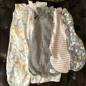 3 sleep sacks (multiple sizes)